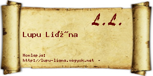 Lupu Liána névjegykártya